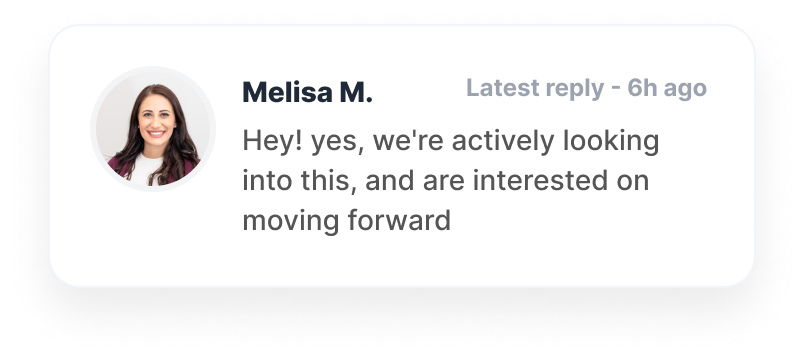 Reply notification from a prospect interested in moving forward